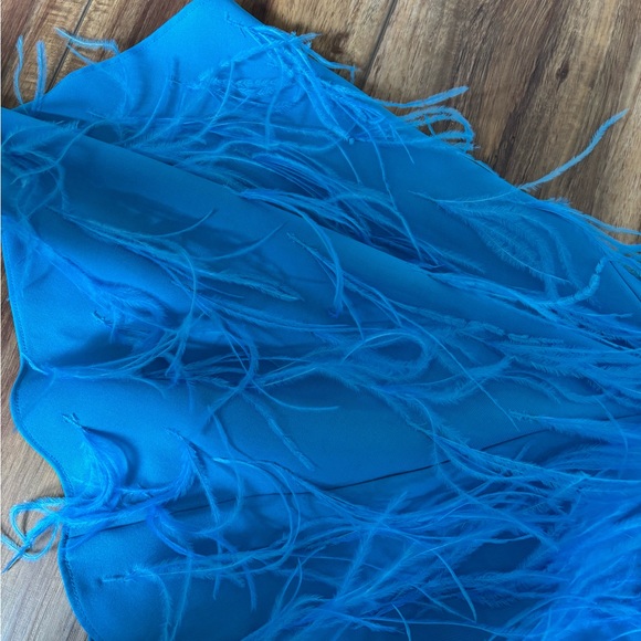 Cult Gaia Eliana Dress Lake Blue Feather Embellished Size XS - Picture 7 of 13